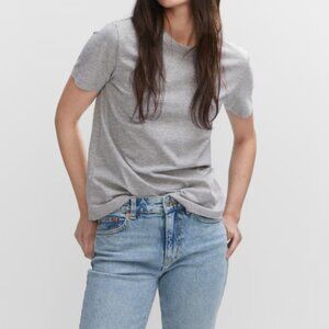 Mango Gray Short Sleeves Tee Top